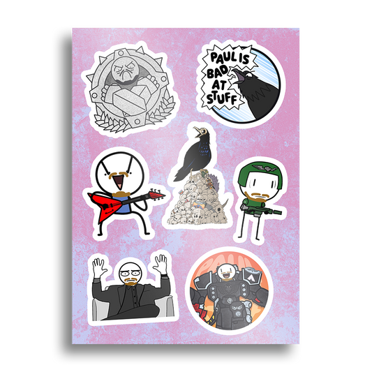 Paul is Bad at Stuff | The “I don’t want a t-shirt but I still really like the art” collection - Sticker Sheet
